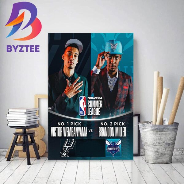 Victor Wembanyama Vs Brandon Miller In NBA 2K24 Summer League 2023 Home Decor Poster Canvas