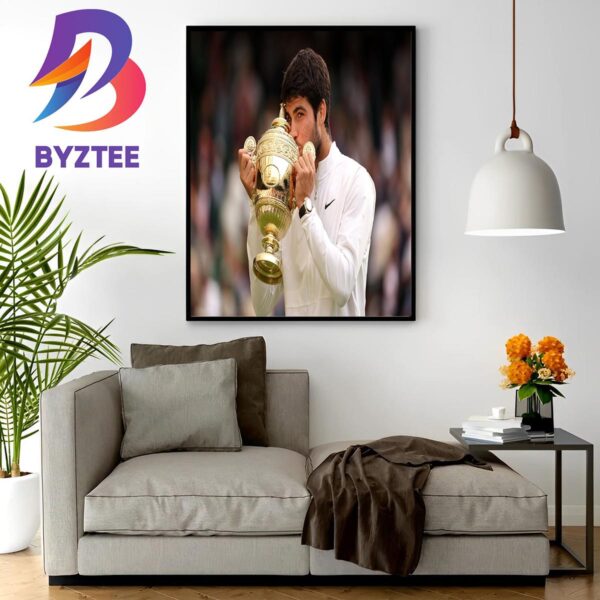 2023 Wimbledon Champion Gentlemens Singles Is Carlos Alcaraz Home Decor Poster Canvas