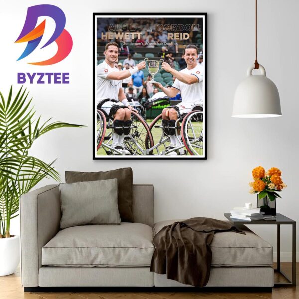 Alfie Hewett And Gordon Reid Are Gentlemens Wheelchair Doubles Champions At 2023 Wimbledon Home Decor Poster Canvas