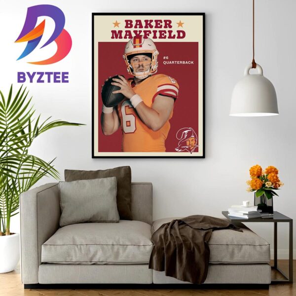 Baker Mayfield With The Iconic Tampa Bay Buccaneers Creamsicle Uniforms Home Decor Poster Canvas