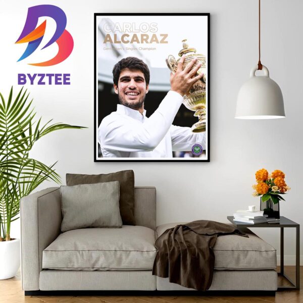 Carlos Alcaraz Is Gentlemens Singles Champion At 2023 Wimbledon Home Decor Poster Canvas