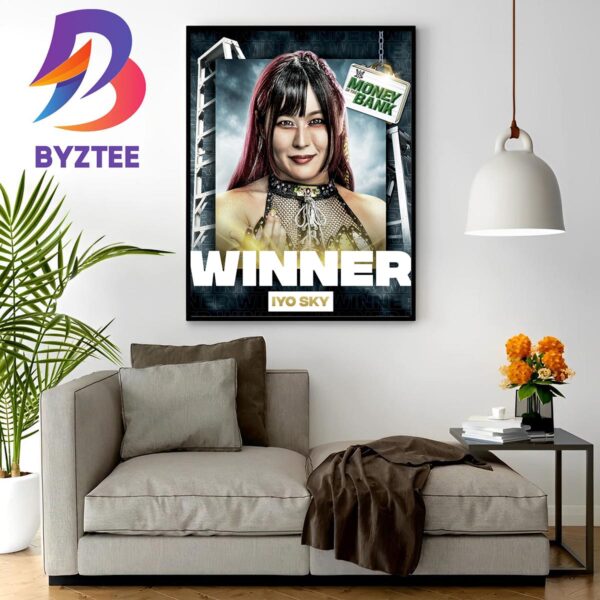 Congratulations To Iyo Sky Is Winner At WWE Money In The Bank Home Decor Poster Canvas