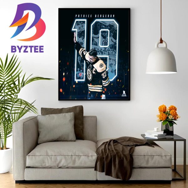 Congratulations To Patrice Bergeron On An Amazing NHL Career Home Decor Poster Canvas