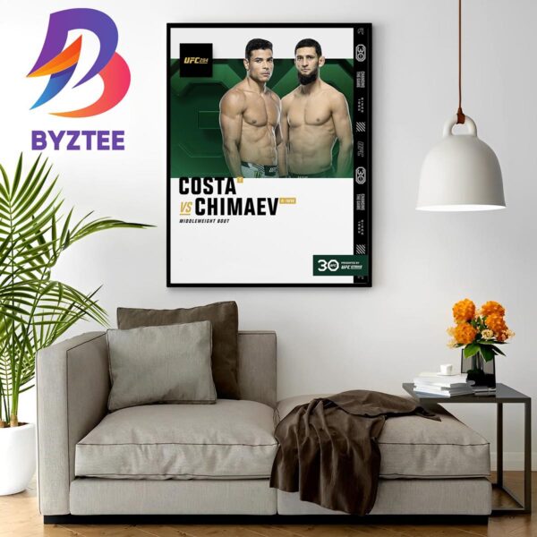 Costa Vs Chimaev Fights Official For Middleweight Bout At UFC 294 Home Decor Poster Canvas