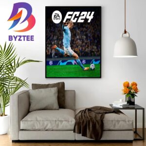 Erling Haaland On The Cover EA Sports FC 24 For The First Season Home Decor Poster Canvas