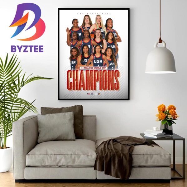 FIBA U19 World Cup Champions Are USA Basketball Womens U19 Home Decor Poster Canvas
