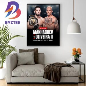 Islam Makhachev Vs Charles Oliveira Fights For Lightweight Title Bout At UFC 294 Home Decor Poster Canvas