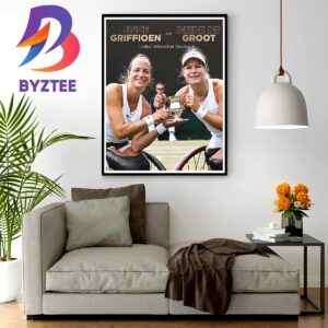 Jiske Griffioen And Diede de Groot Are Ladies Wheelchair Doubles Champions At 2023 Wimbledon Home Decor Poster Canvas