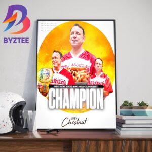 Joey Chestnut 16x Hot Dog Eating Contest Champions Home Decor Poster Canvas