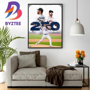 Justin Verlander Notches His 250th Career Win In MLB Home Decor Poster Canvas