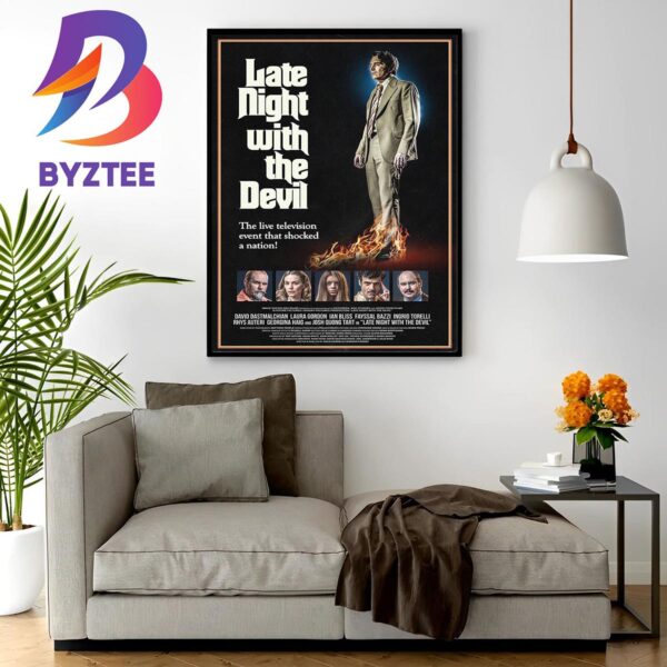 Late Night With The Devil Official Poster With Starring David Dastmalchian Home Decor Poster Canvas