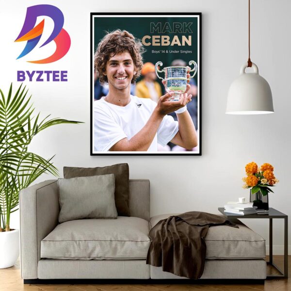 Mark Ceban Is Boys 14 And Under Singles Champion At 2023 Wimbledon Home Decor Poster Canvas