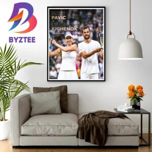 Mate Pavic and Lyudmyla Kichenok Are Mixed Doubles Champions At 2023 Wimbledon Home Decor Poster Canvas