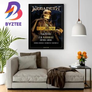 Megadeth Europe 2023 World Tour With Special Guest Frozen Poppyhead Home Decor Poster Canvas