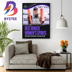 Mikaela Shiffrin Wins The 2023 ESPY For Best Athlete In Womens Sports Home Decor Poster Canvas
