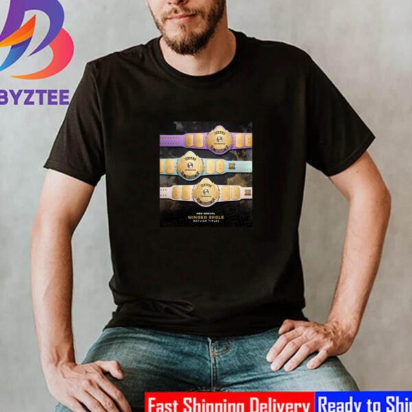 New Arrival Winged Eagle Replica Titles Of WWE Classic T-Shirt