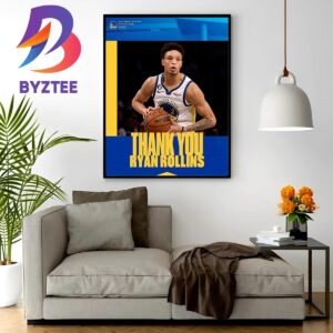 Official Golden State Warriors Thank You Ryan Rollins Home Decor Poster Canvas