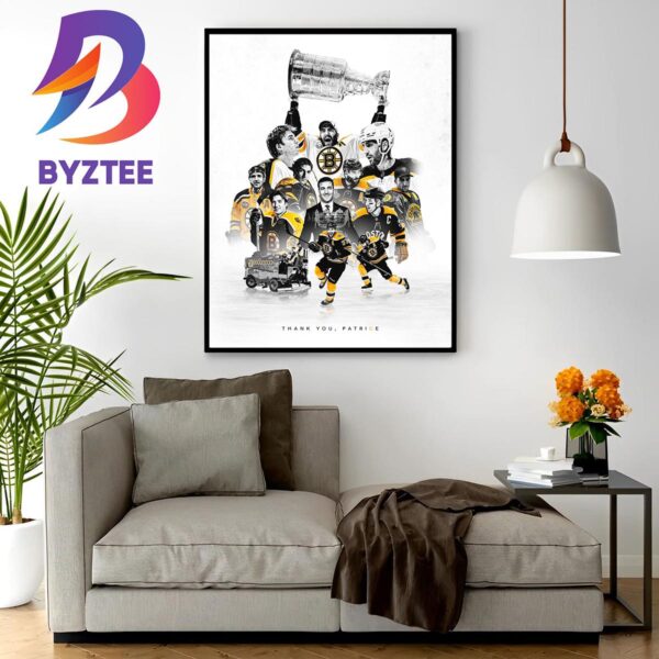 Patrice Bergeron Retirement From NHL With Incredible 19 Seasons Home Decor Poster Canvas