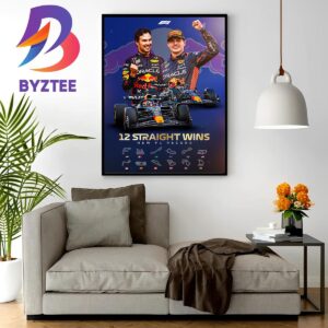 Red Bull Racing 12 Straight Wins New F1 Record Home Decor Poster Canvas