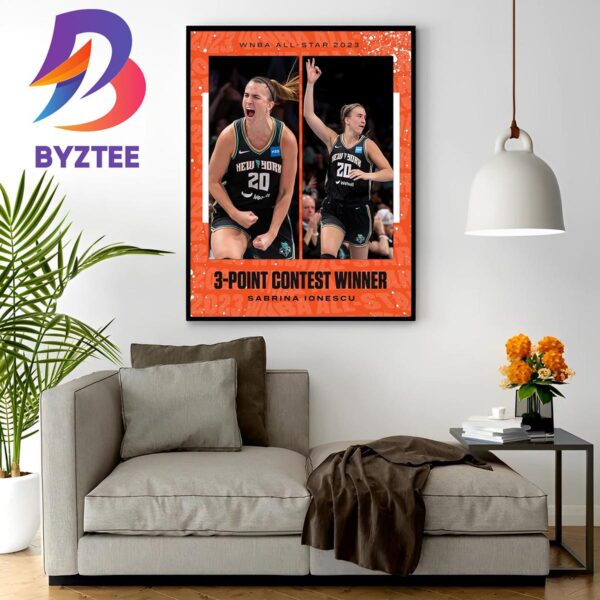 Sabrina Ionescu Is 3-Point Contest Winner At WNBA All-Star 2023 Wall Decor Poster Canvas