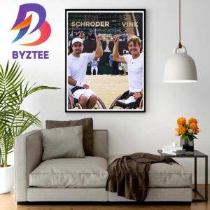 Sam Schroder And Niels Vink Are Quad Wheelchair Doubles Champions At 2023 Wimbledon Home Decor Poster Canvas