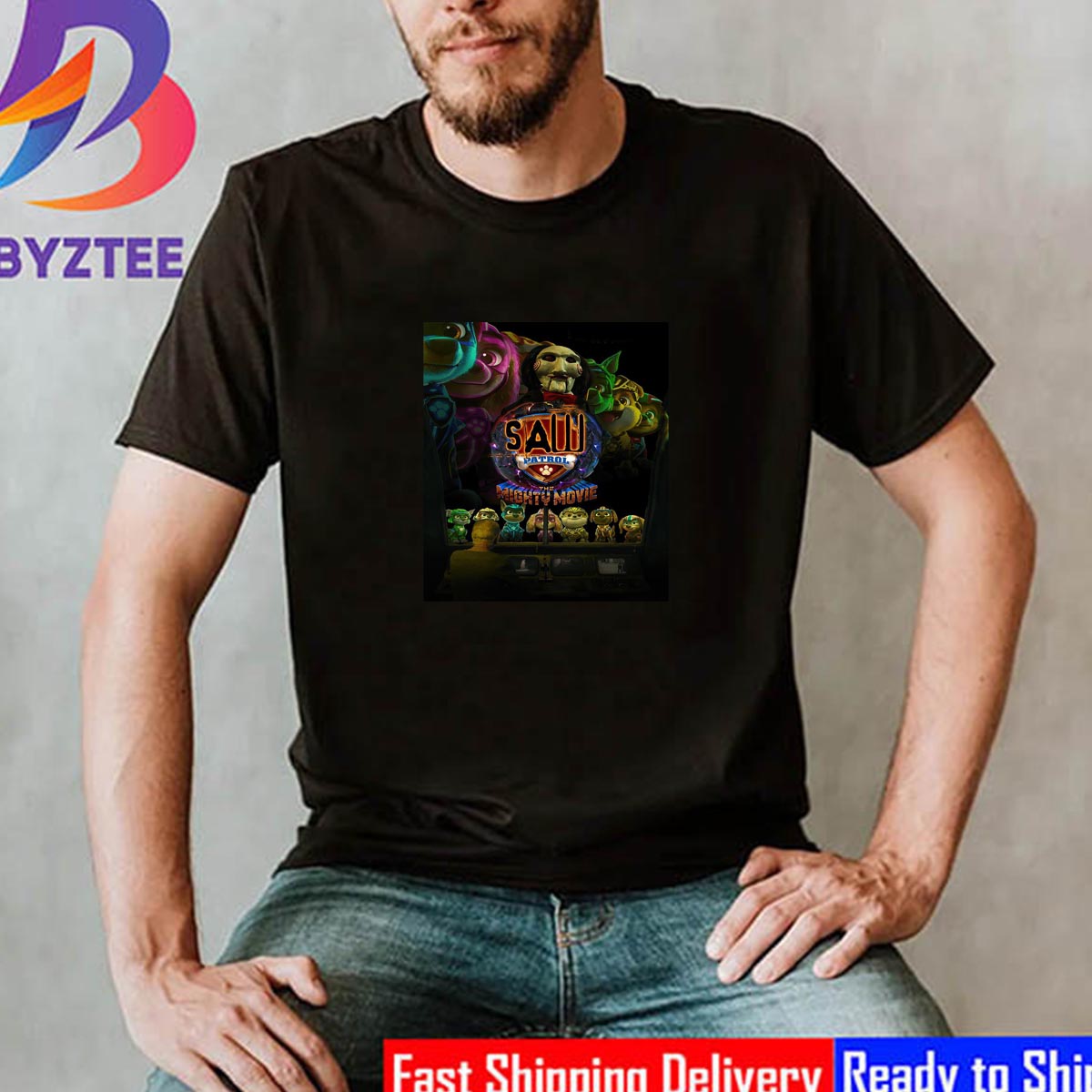 Saw X collab Paw Patrol The Mighty Movie Poster Classic T-Shirt - Byztee