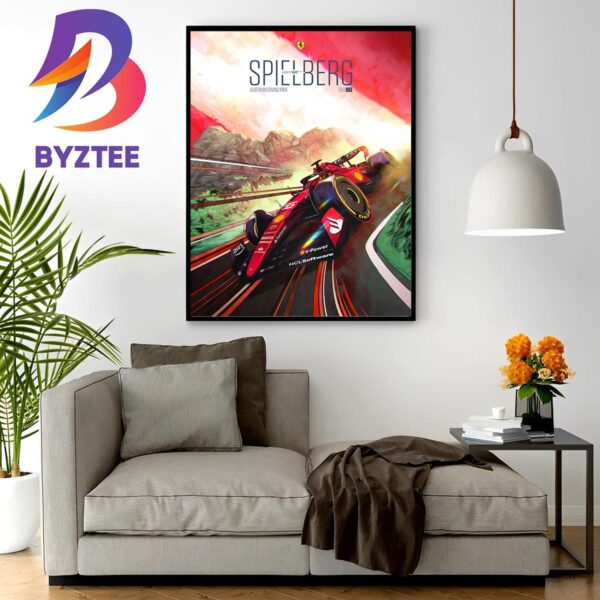 Scuderia Ferrari F1 Team In Spielberg Austrian GP 2023 Home Decor Poster Canvas