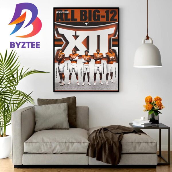 Texas Football Big 12 Conference Preseason All Big 12 Honors Home Decor Poster Canvas