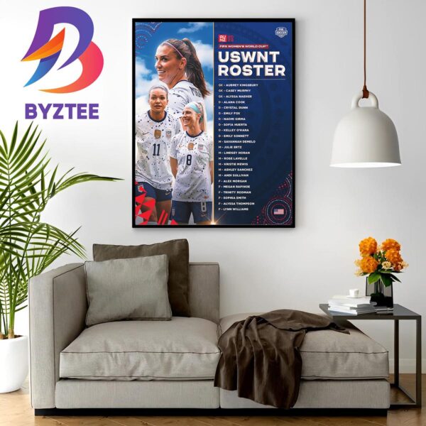 The US Womens National Soccer Team Roster For 2023 FIFA Womens World Cup Home Decor Poster Canvas