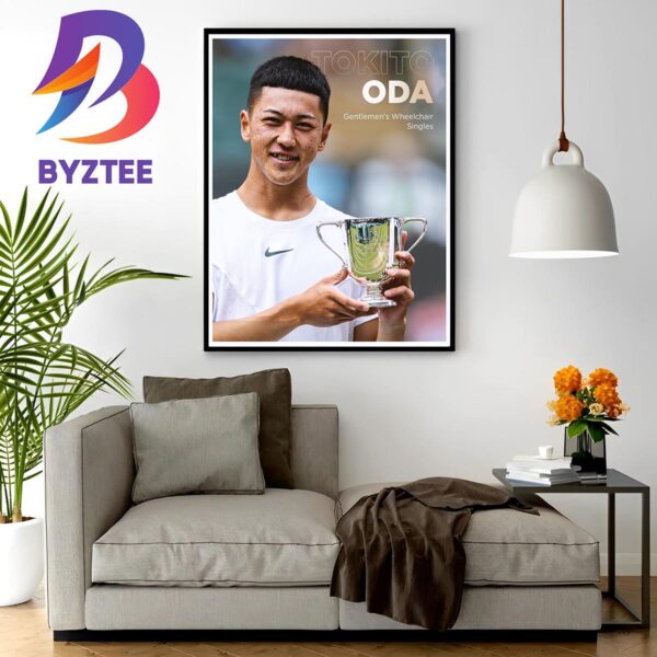 Tokito Oda Is Gentlemens Wheelchair Singles Champion At 2023 Wimbledon Home Decor Poster Canvas