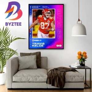 Travis Kelce Is Back In The 99 Club At Madden NFL 24 Home Decor Poster Canvas