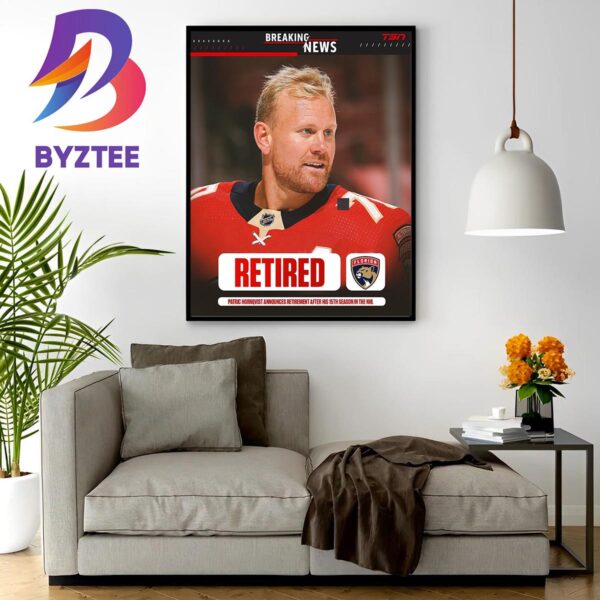 Two Time Stanley Cup Winner Patric Hornqvist Retires At 36 After 15th Season In The NHL Home Decor Poster Canvas