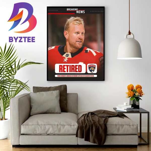 Two Time Stanley Cup Winner Patric Hornqvist Retires At 36 From NHL Home Decor Poster Canvas