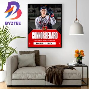 With The 1st Overall Pick In The 2023 NHL Draft Chicago Blackhawks Select Connor Bedard Home Decor Poster Canvas