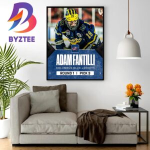 With The 3rd Overall Pick In The 2023 NHL Draft Columbus Blue Jackets Select Adam Fantilli Home Decor Poster Canvas