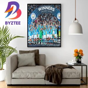 2023 UEFA Super Cup Winners Are Manchester City Wall Decor Poster Canvas