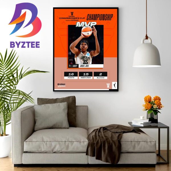 2023 WNBA Commissioner’s Cup Championship MVP Is Jonquel Jones Of New York Liberty Wall Decor Poster Canvas