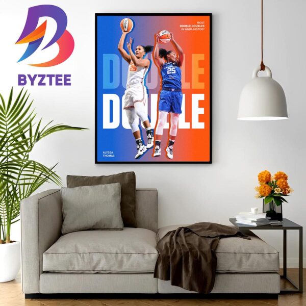 Alyssa Thomas Makes The Most Double-Doubles In WNBA History Wall Decor Poster Canvas