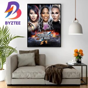 Asuka Defends Against Bianca Belair And Charlotte Flair For WWE Womens Champion At WWE SummerSlam Home Decor Poster Canvas