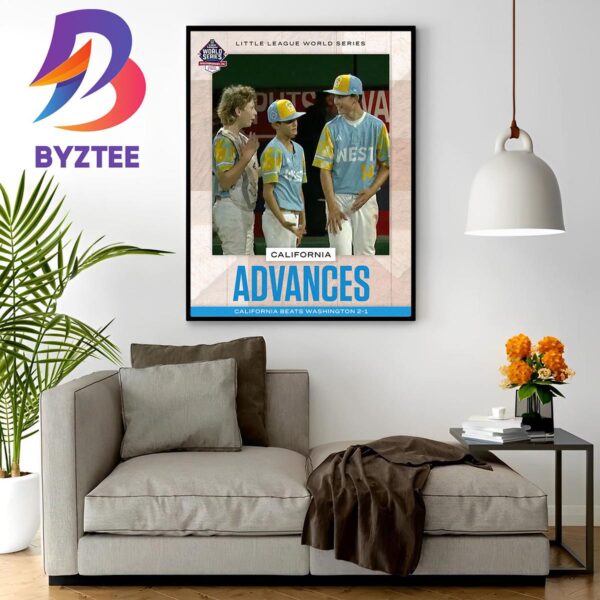 California Advances To The US Championship In The 2023 Little League World Series Wall Decor Poster Canvas