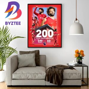 Congratulations To Mohamed Salah Has Reached 200 Goal Involvements In The Premier League Wall Decor Poster Canvas