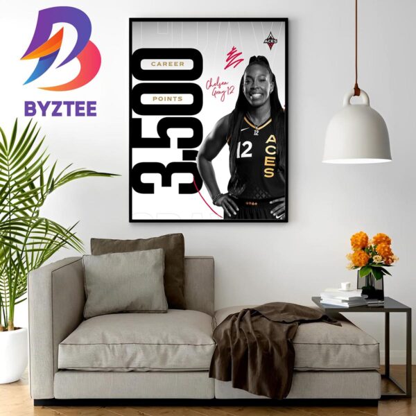 Congratulations to Chelsea Gray 3500 Career Points In WNBA Wall Decor Poster Canvas