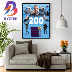 Congratulations to Pep Guardiola Is The Quickest Manager To Reach 200 Premier League Wins Wall Decor Poster Canvas