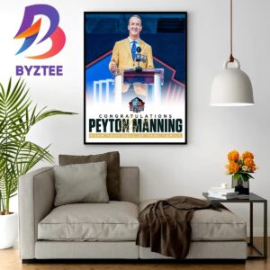 Congratulations to Peyton Manning Pro Football Hall Of Fame Wall Decor Poster Canvas