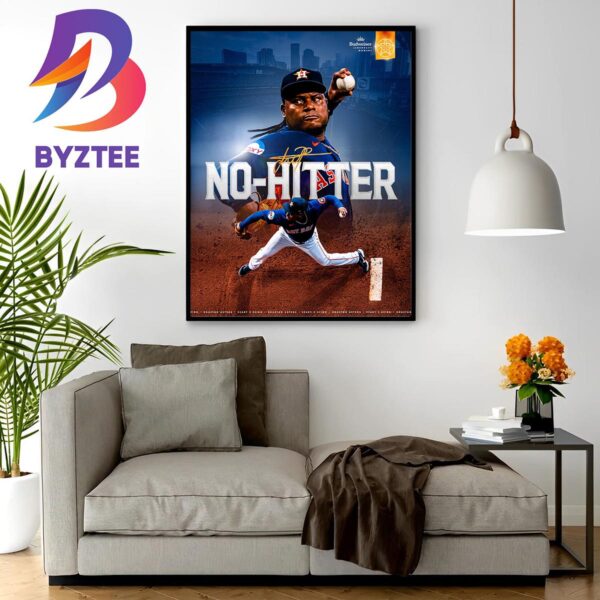 Framber Valdez No-Hitter With Houston Astros In MLB Wall Decor Poster Canvas