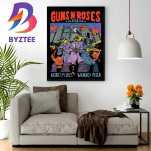 Guns N Roses at Wrigley Field Chicago August 24th 2023 Wall Decor Poster Canvas