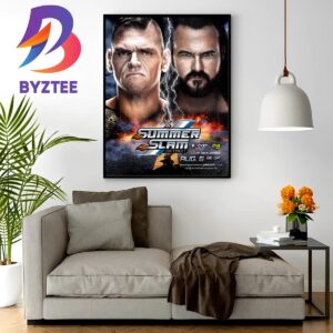 Gunther Vs Drew McIntyre For Intercontinental Champion At WWE SummerSlam Wall Decor Poster Canvas