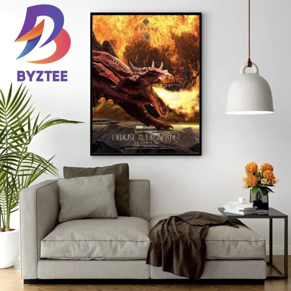 House Of The Dragon Season 2 Fire Will Reign Wall Decor Poster Canvas