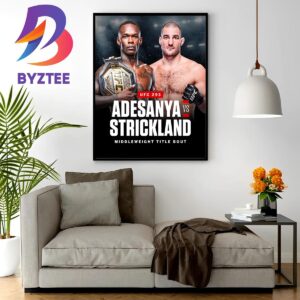 Israel Adesanya Vs Sean Strickland at UFC 293 in Sydney For Middleweight Title Bout Home Decor Poster Canvas