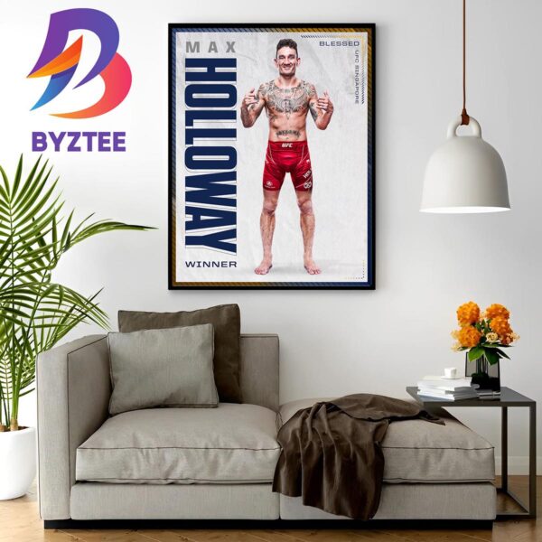 Max Holloway With A Huge KO Vs TKZ at UFC Singapore Wall Decor Poster Canvas